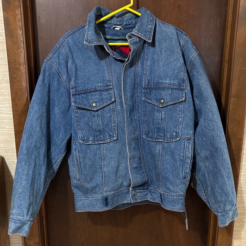 Classic Blue Denim Jacket with zip out flannel insert for Men